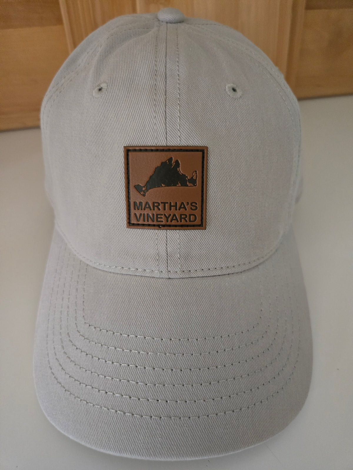 Martha's Vineyard Leather Map Hat in Khaki