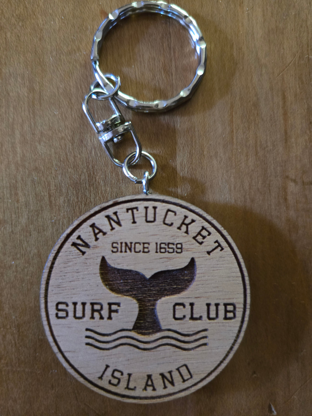 Nantucket Wood Key Chain
