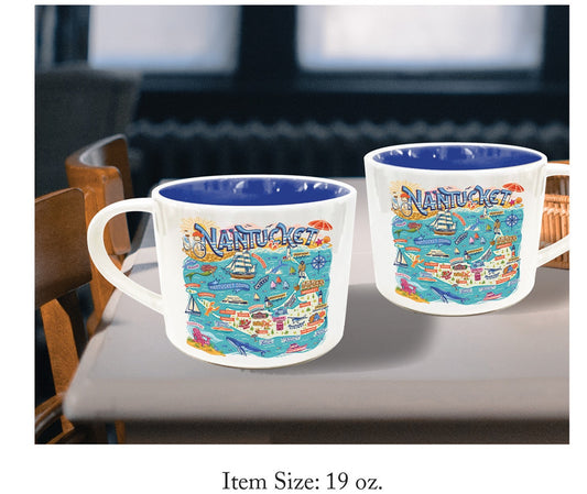 Nantucket map stoneware mug